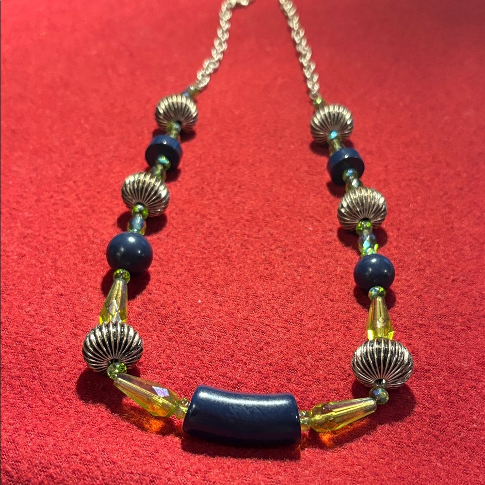 Elegant Blue and Silver Necklace